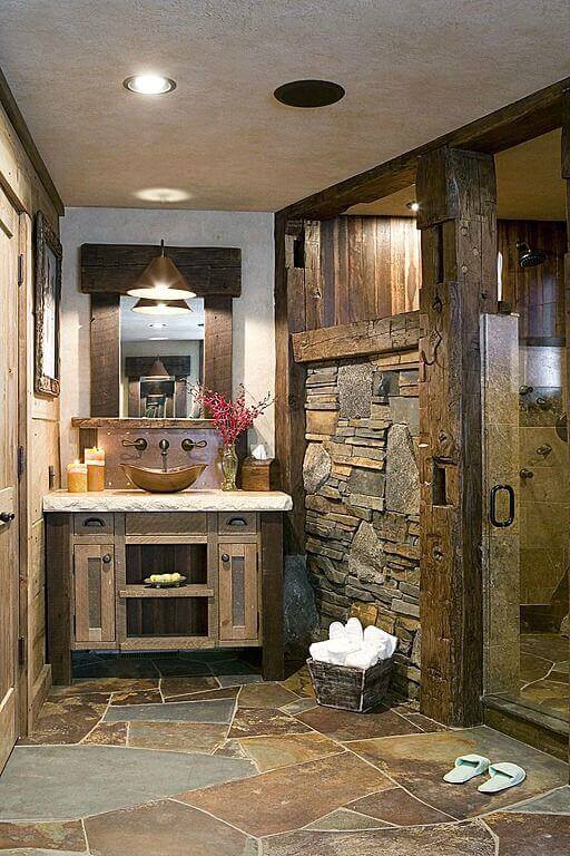 √ 28 Rustic Bathroom Ideas on a Budget Making Impact to Atmosphere
