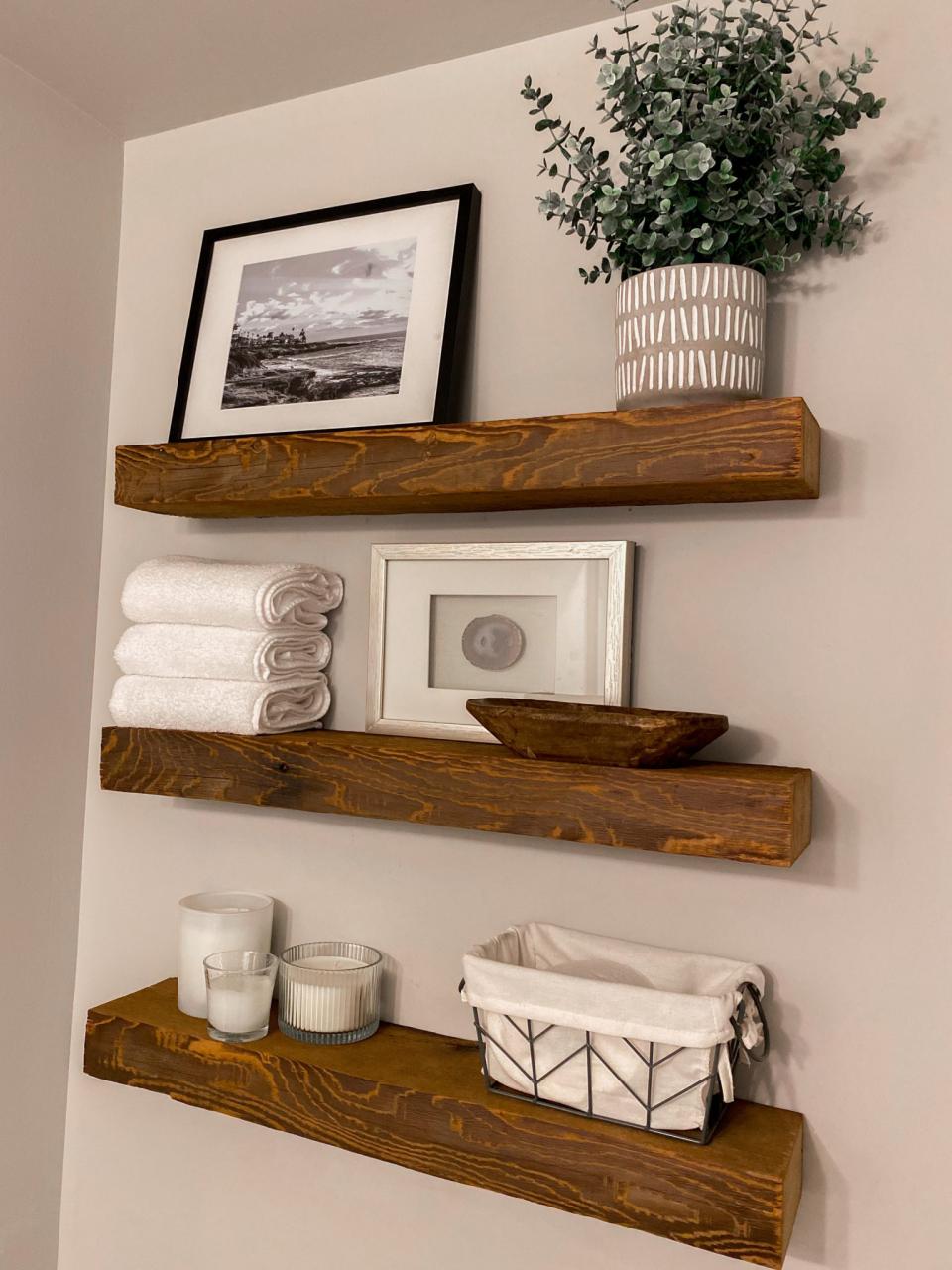 How to Style Floating Shelves in a Bathroom Simply Nicole