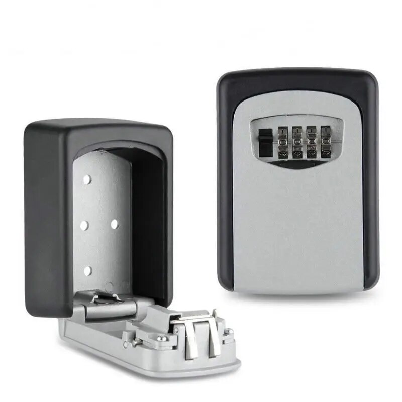 Small Metal Secret Safe Box Key Storage Organizer Boxes With 4 Digit