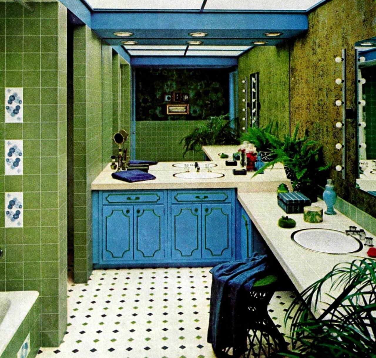 Vintage Blue Tile Bathroom Ideas picwabbit
