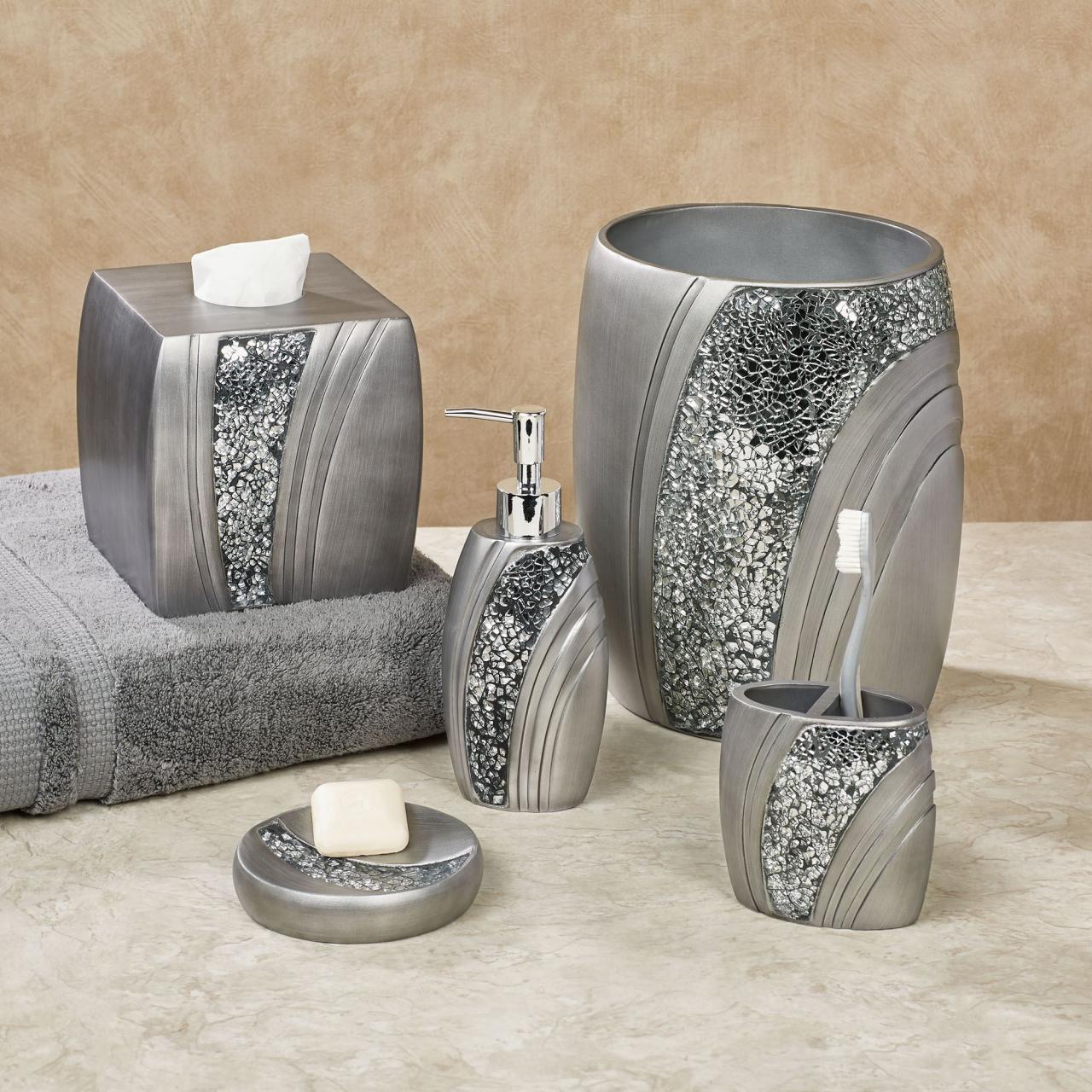 Brilliance Mosaic Silver Gray Bath Accessories