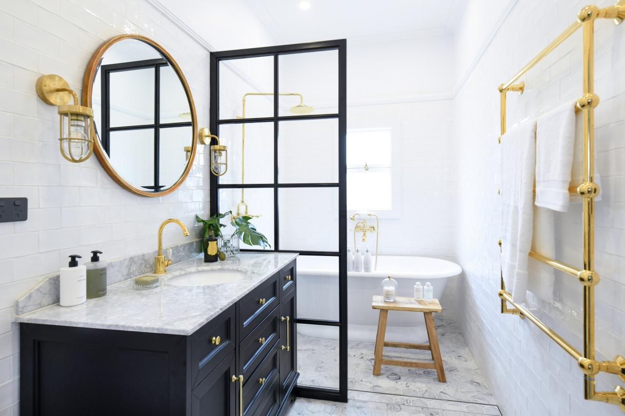 Gold bathroom accents there's many ways to use them! The Interiors