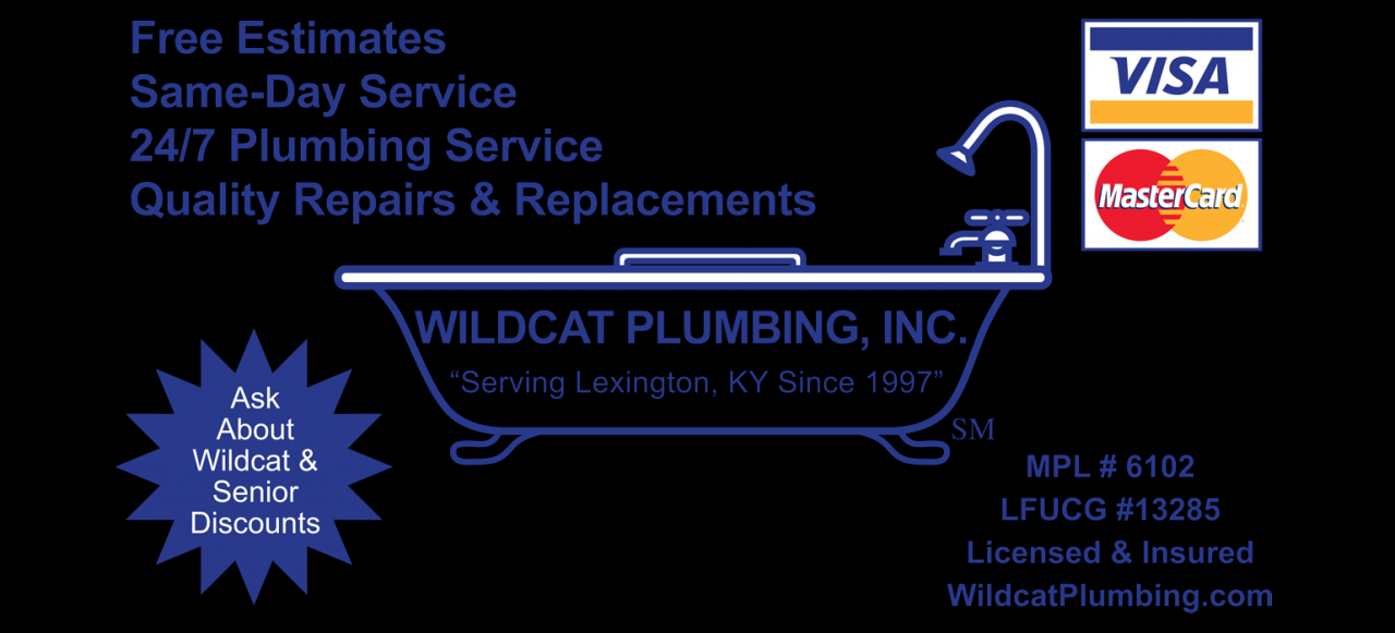 Wildcat Plumbing Lexington KY "Serving Lexington Kentucky Since 1997"