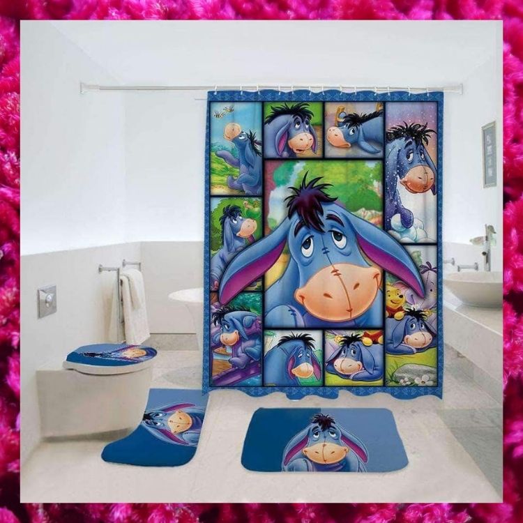 Winnie the Pooh Eeyore Bathroom Shower Curtain Set LIMITED EDITION