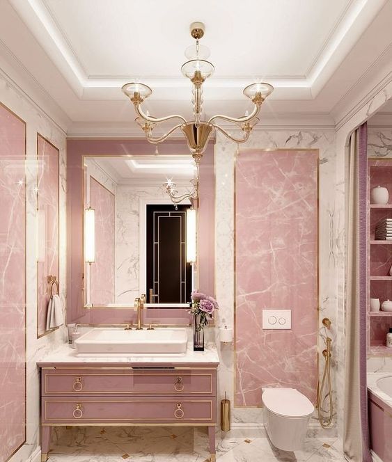 Pink And Gold Bathroom Decor Here's a quick and easy bathroom