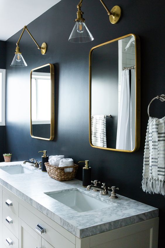 25 Stylish Blue And Gold Bathroom Decor Ideas DigsDigs