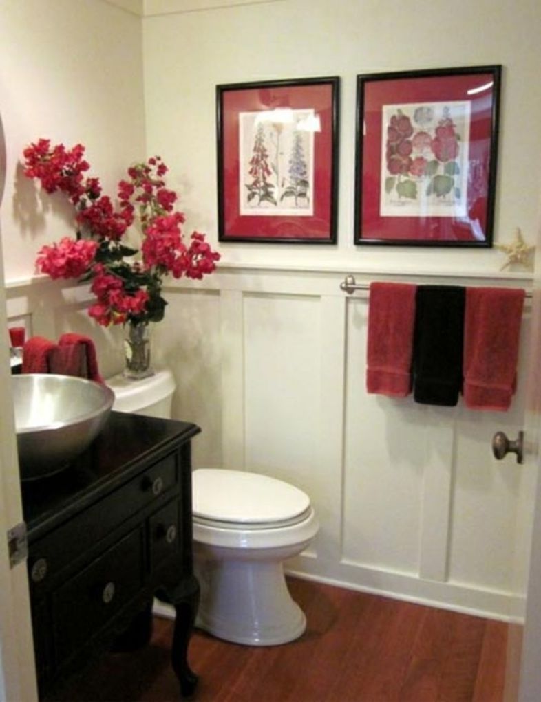 Fabulous Red Black and White Bathroom Decor Ideas 260 Red bathroom