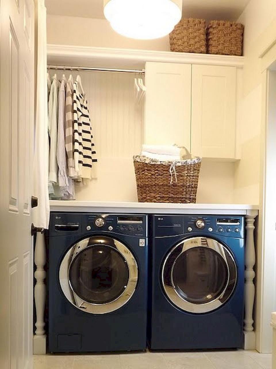 50 Cool Small Laundry Room Design Ideas (With images) Laundry closet