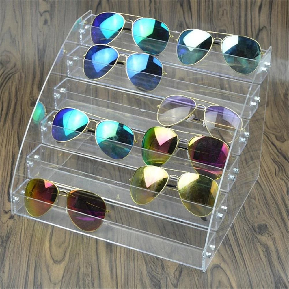 LYUMO Acrylic Sunglasses Organizer Multilayer Display Case Tabletop