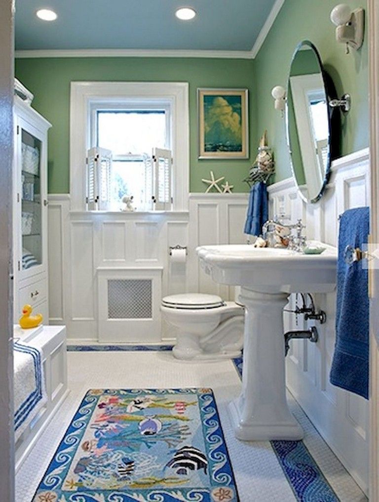 34+ Amazing Coastal Style Nautical Bathroom Designs Ideas Nautical