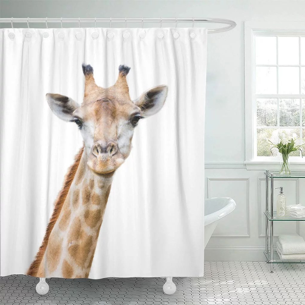 CYNLON a Giraffe Isolated on White Background Beautiful Bathroom Decor