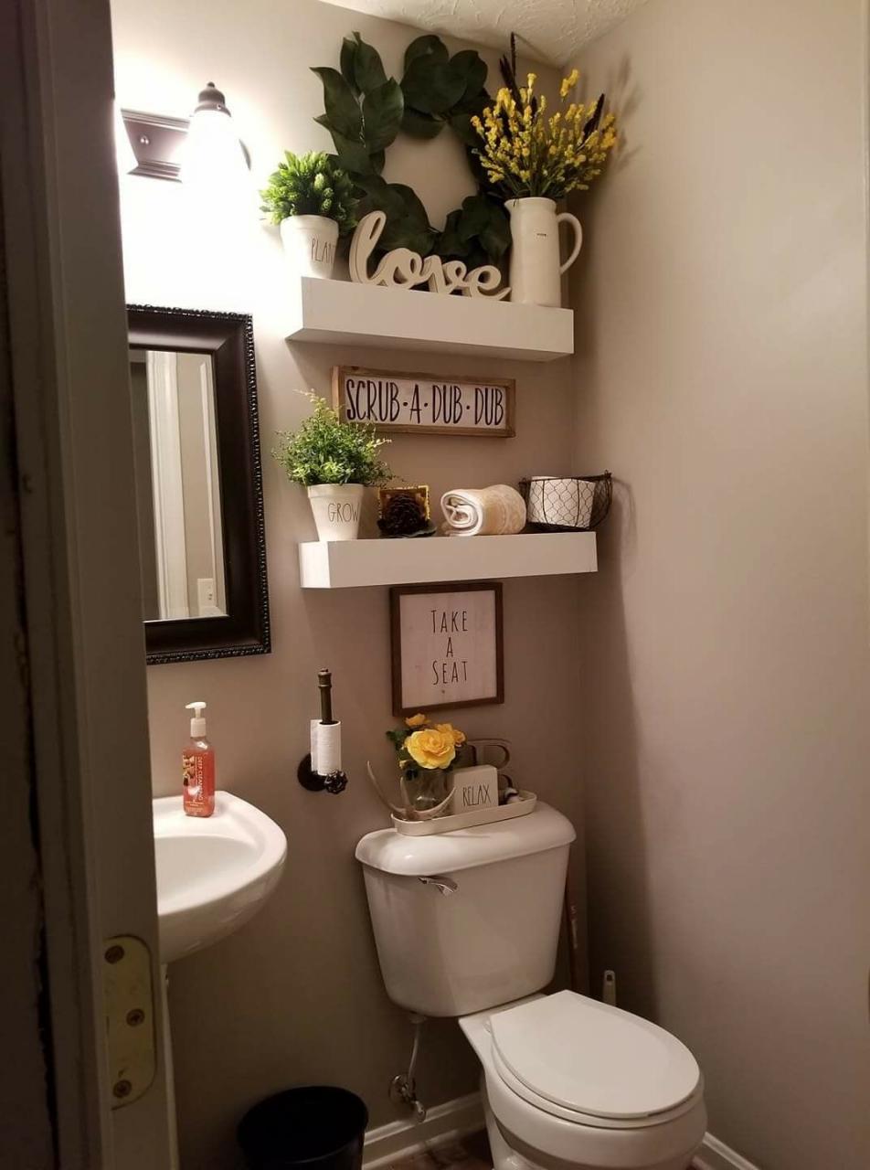 30+ Bathroom Shelf Decor Ideas DECOOMO