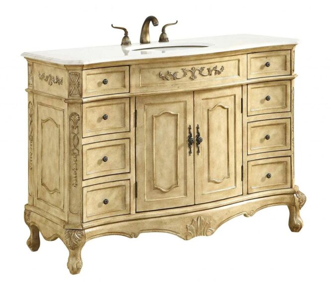 Elegant Decor 48 in. Single Bathroom Vanity set in Antique Beige