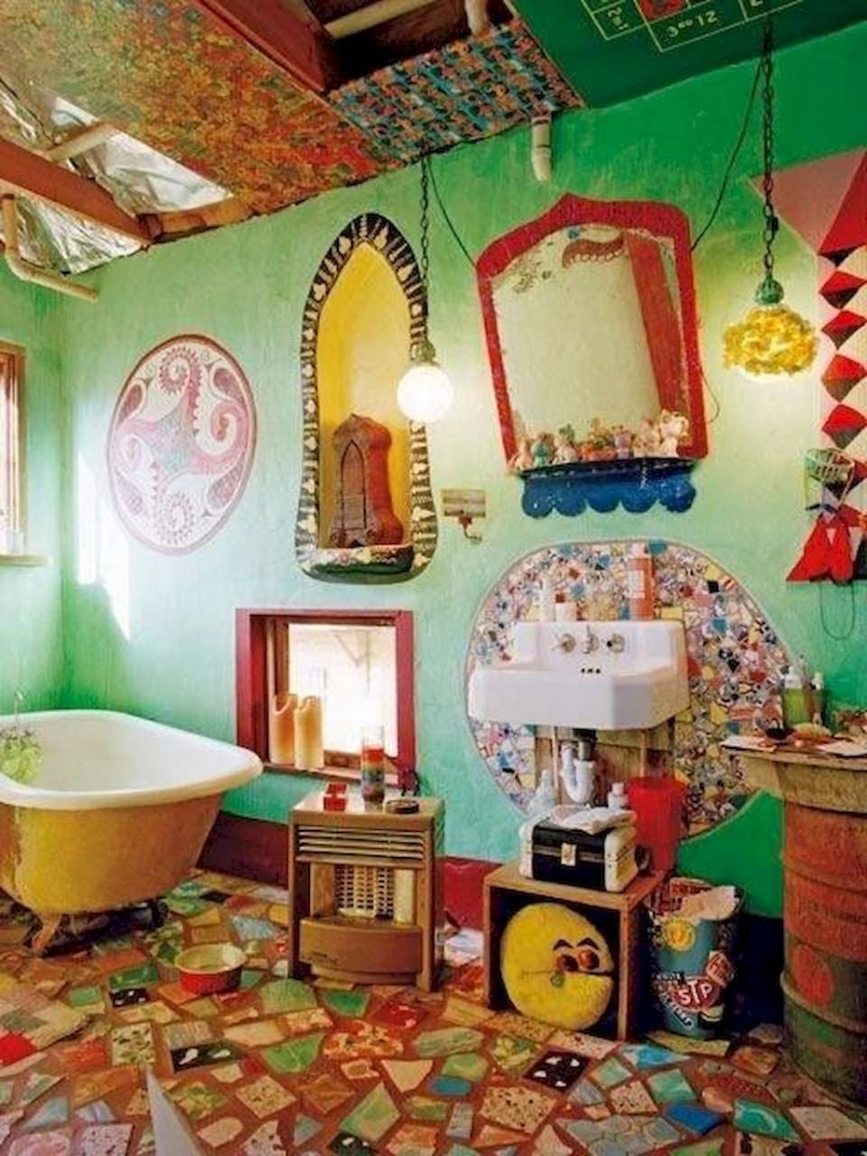 25 Bright Bohemian Bathroom Design Ideas