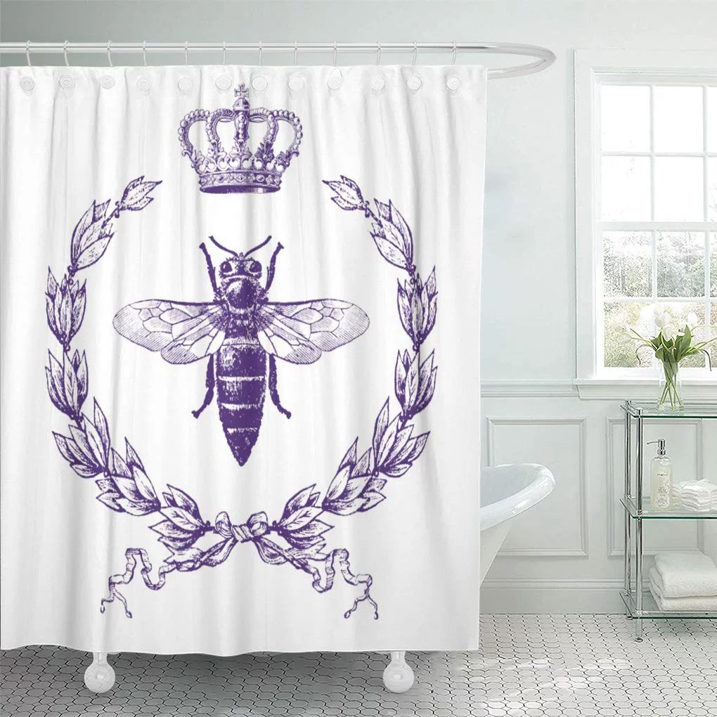 CYNLON Honey Queen Bee Hive Bees King Thrones Vintage Crown Bathroom