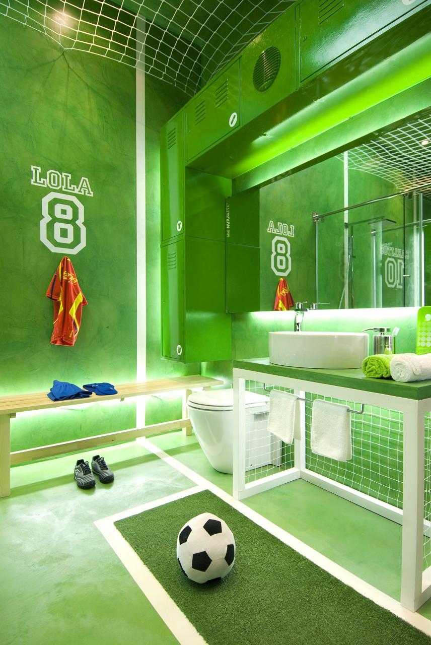 this has got to be the coolest bathroom i have ever seen!!! Sports