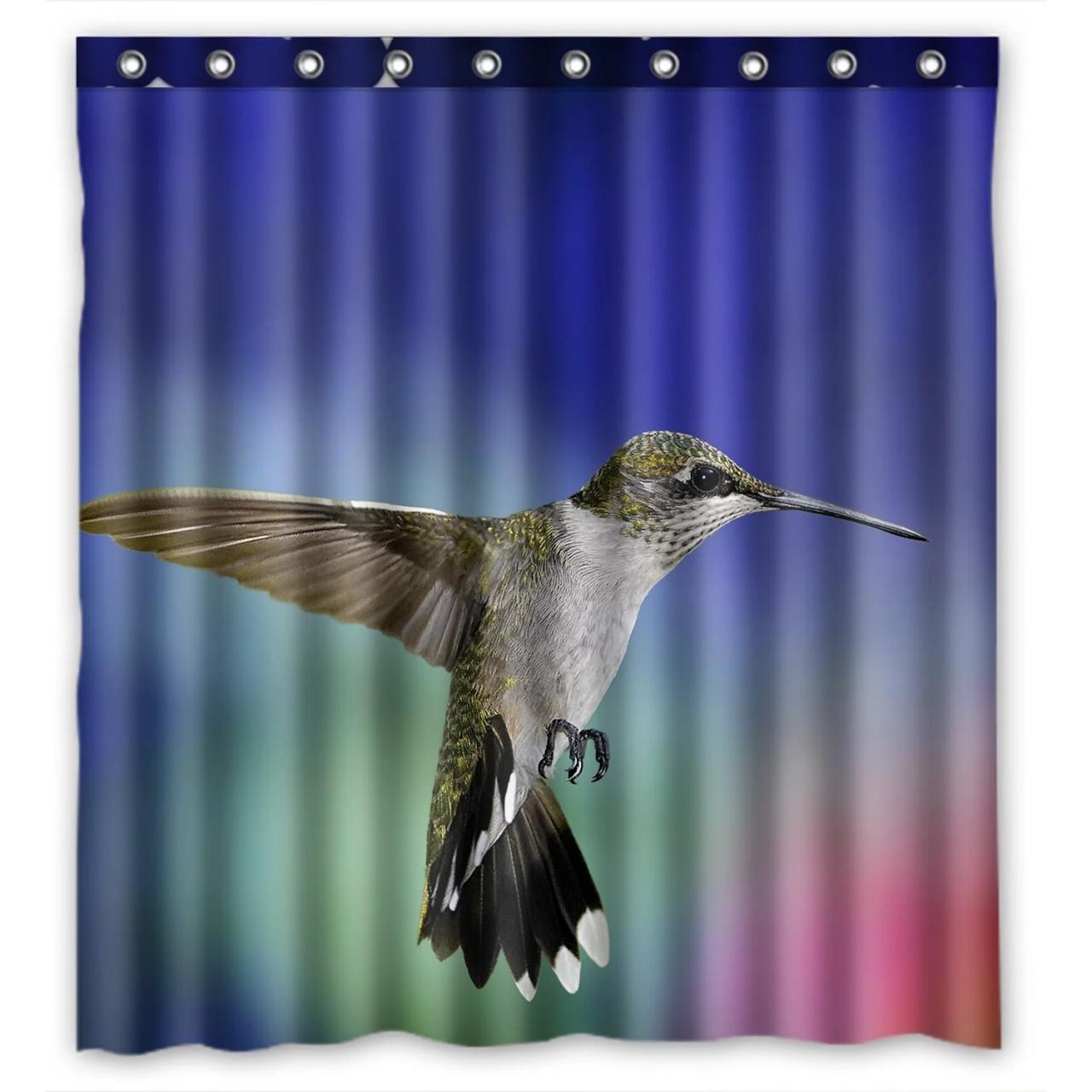 ZKGK Hummingbird Waterproof Shower Curtain Bathroom Decor Sets with