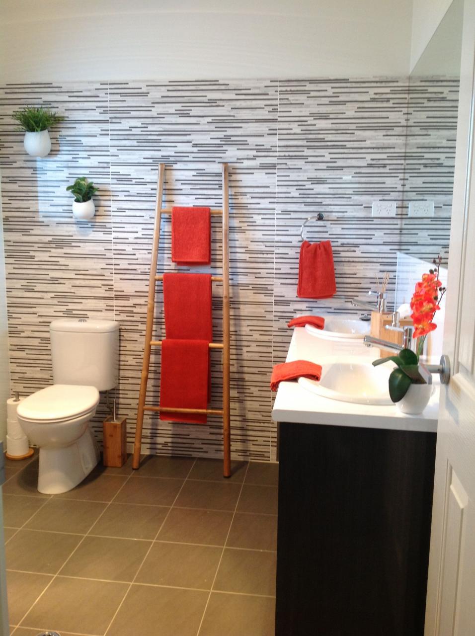 Friends ensuite bathroom I styled to match their bedroom. Ensuite
