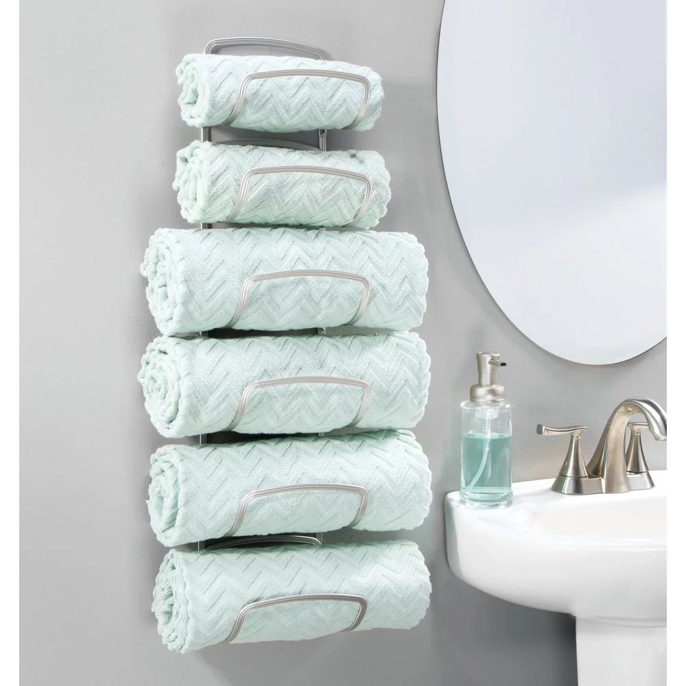 mDesign Modern Decorative Six Level Bathroom Towel Rack Holder
