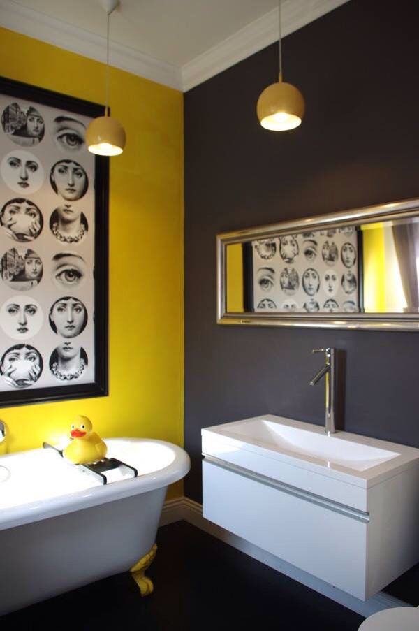 9 best Bathroom Yellow and grey theme images on Pinterest Bathrooms