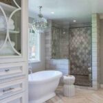 65 Awesome Farmhouse Bathroom Tile Floor Decor Ideas