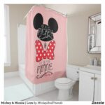 Mickey & Minnie Love Shower Curtain Minnie mouse