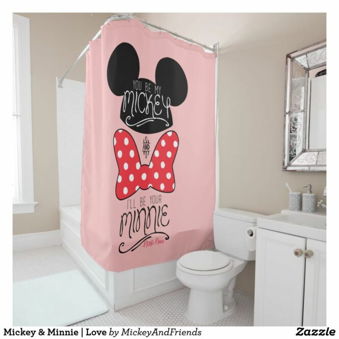 Mickey & Minnie Love Shower Curtain Minnie mouse