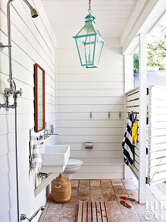 The Outdoor Feature You Didn't Know You Needed Pool house bathroom