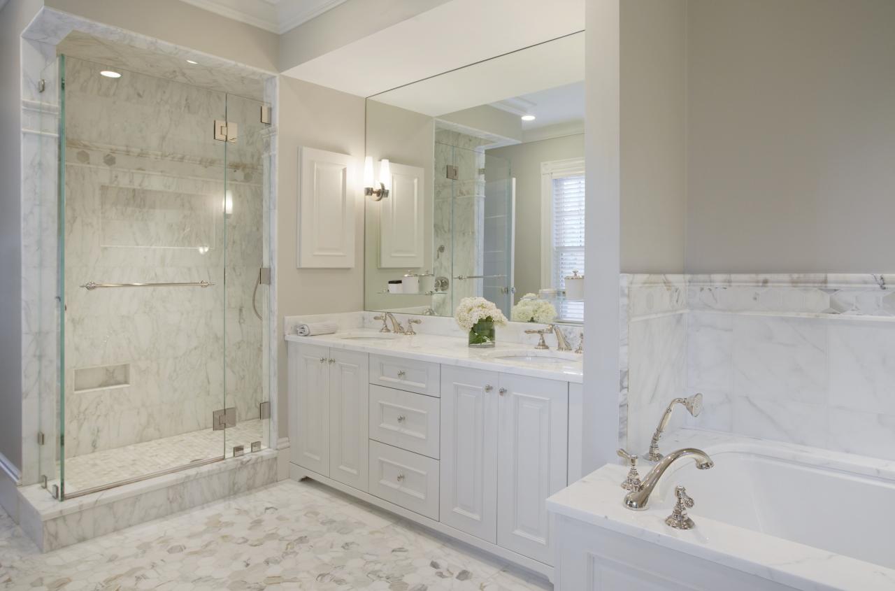 Luxurious Marble Master Bath Modern Marble Bathroom, Carrara Marble