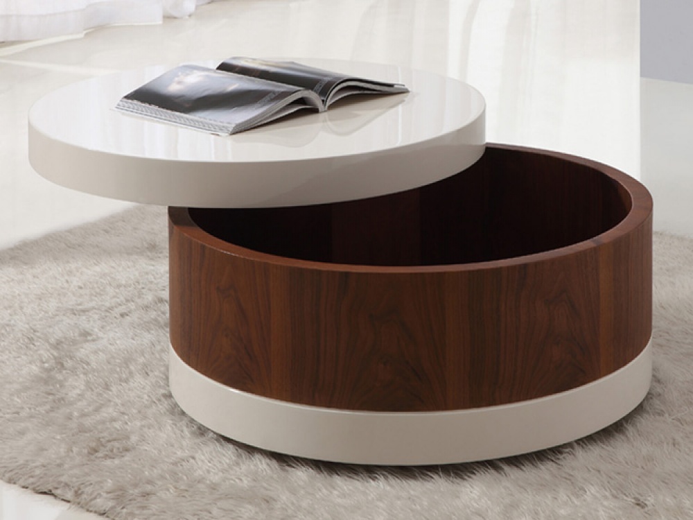 The Round Coffee Tables with Storage the Simple and Compact Furniture