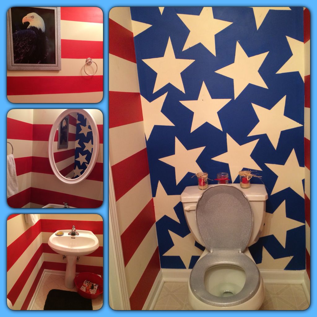 Patriotic bathroom? Check! (Source Instagram leahwaits) America