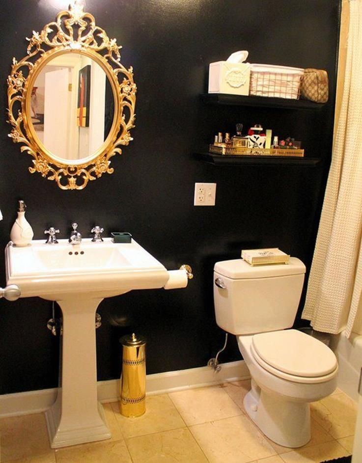 35 Stunning Gold and White Bathroom Remodel Design Decor Renewal