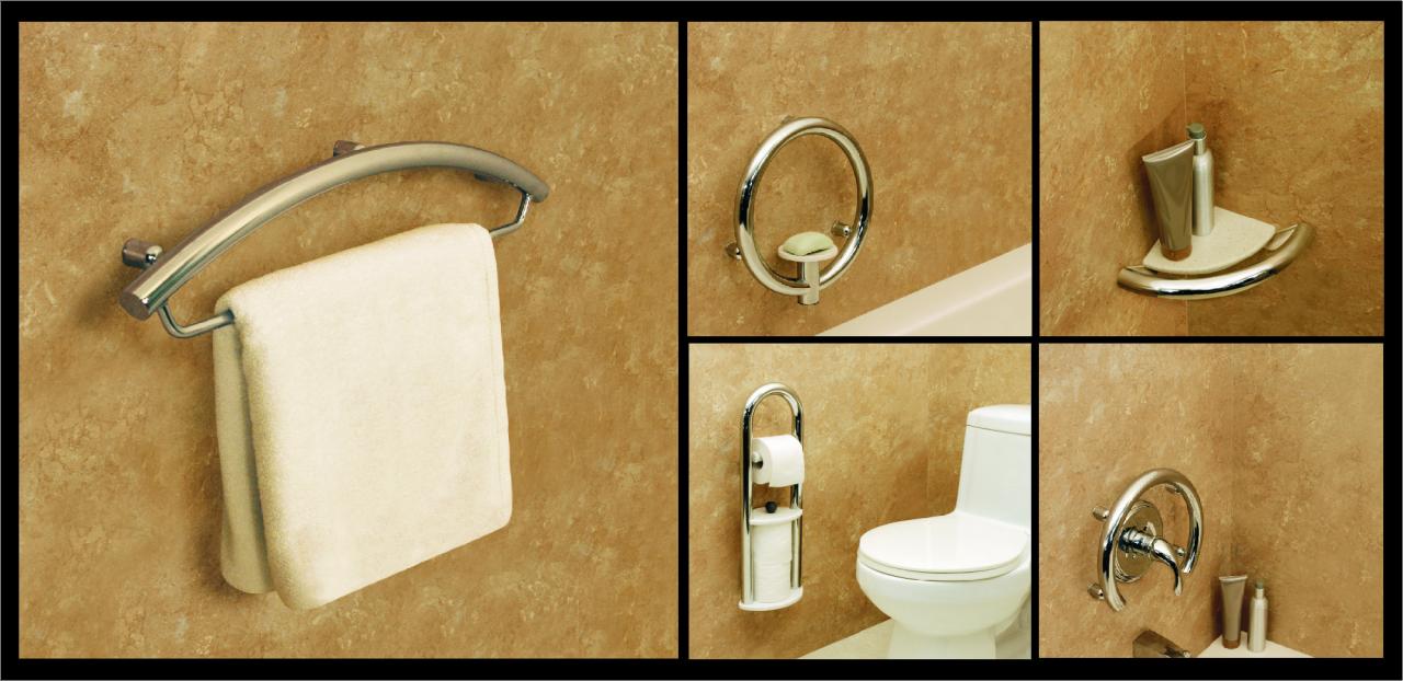 decorative grab bars Invisia Collection Mosaic 5 High Res Shower