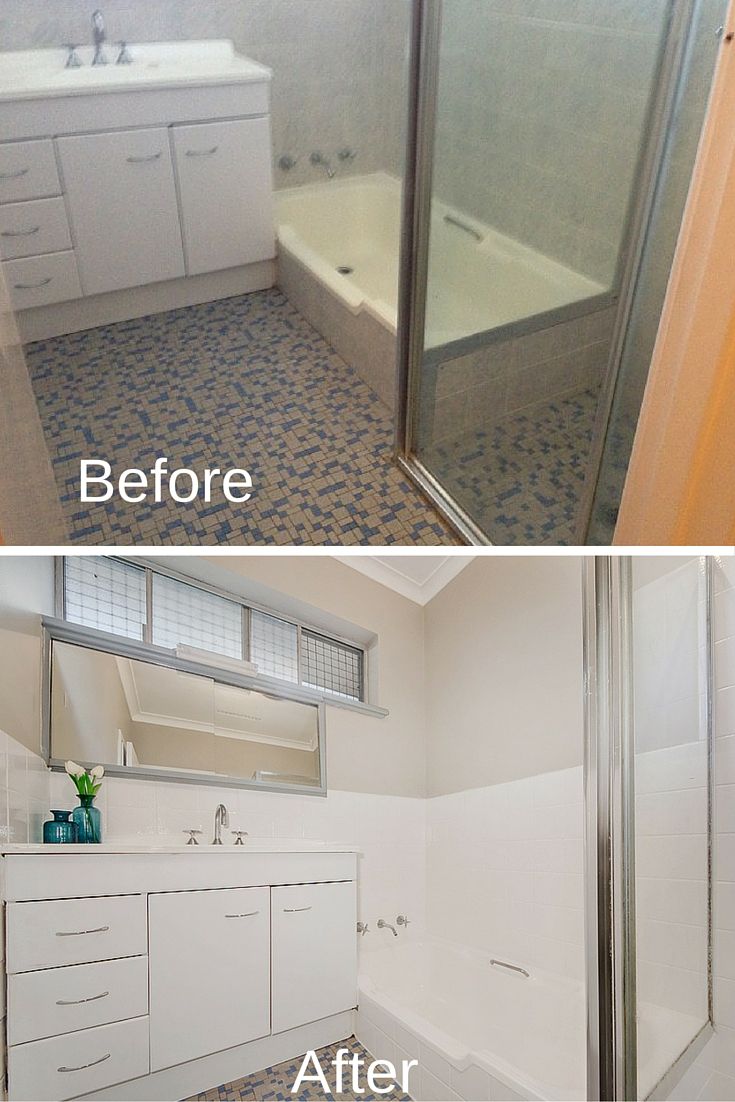 Bathroom before and after Cosmetic renovation by Renovating Made Easy