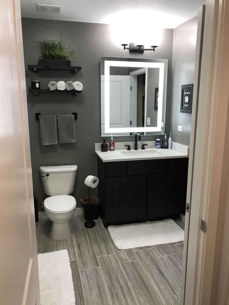Gray Bathroom Decor Ideas Small TRENDECORS
