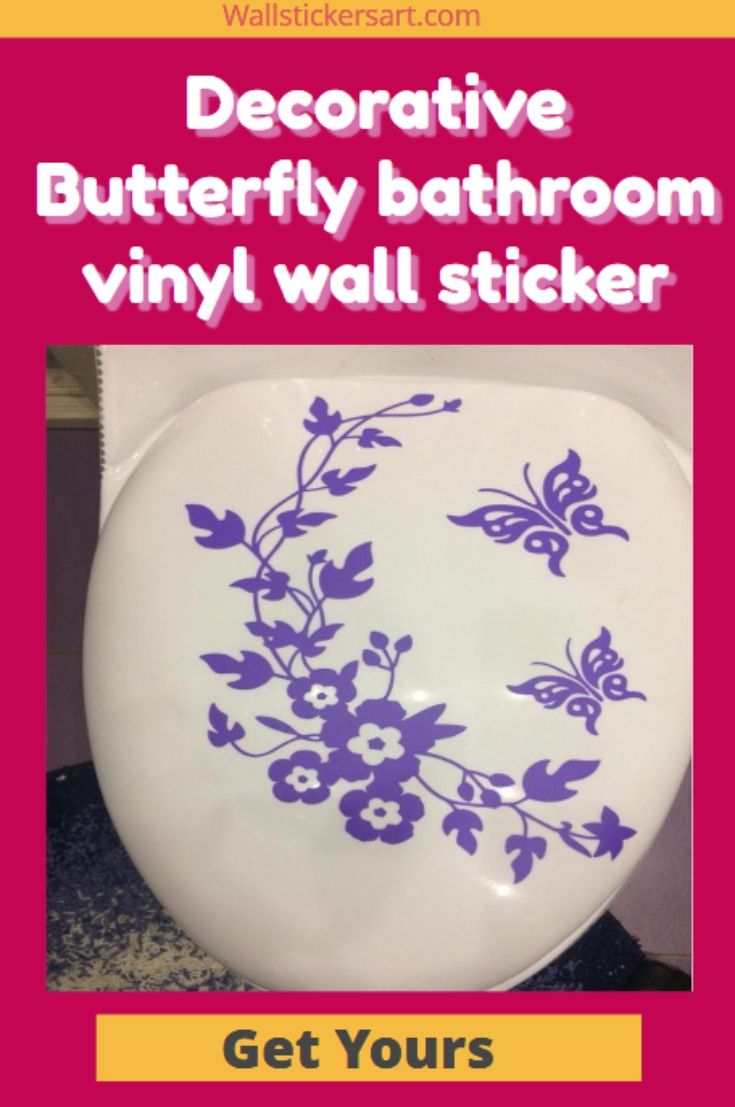 Decorative Butterfly bathroom vinyl wall sticker Bathroom vinyl