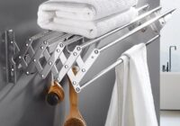Telescopic Towel Rack Stainless WallMounted Towel Bar, Accordion