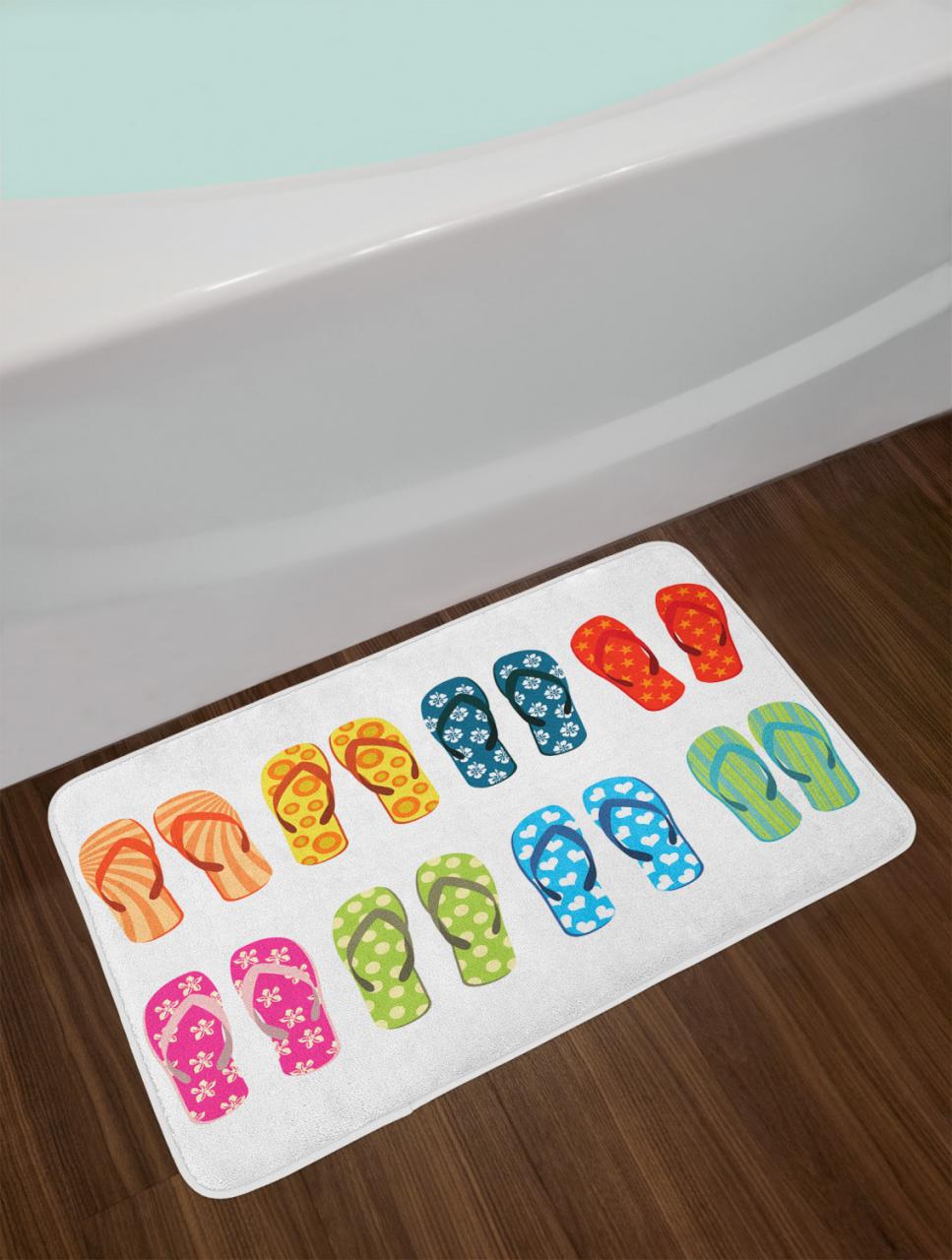 Flip Flop Bath Mat for Bathroom Home Decor Plush NonSlip Mat 29.5" X