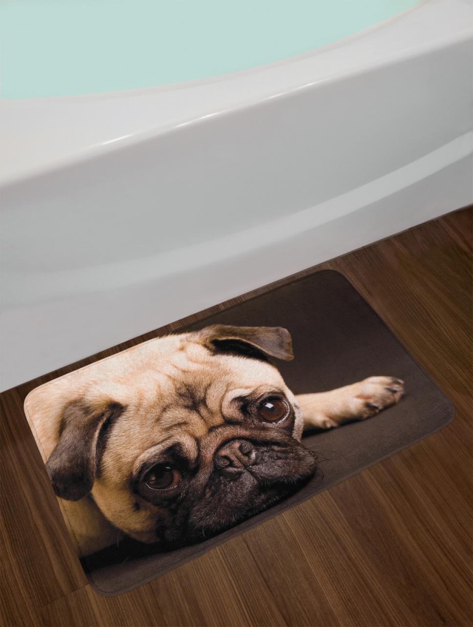 Pug Puppy Bath Mat for Bathroom Home Decor Plush NonSlip Mat 29.5" X