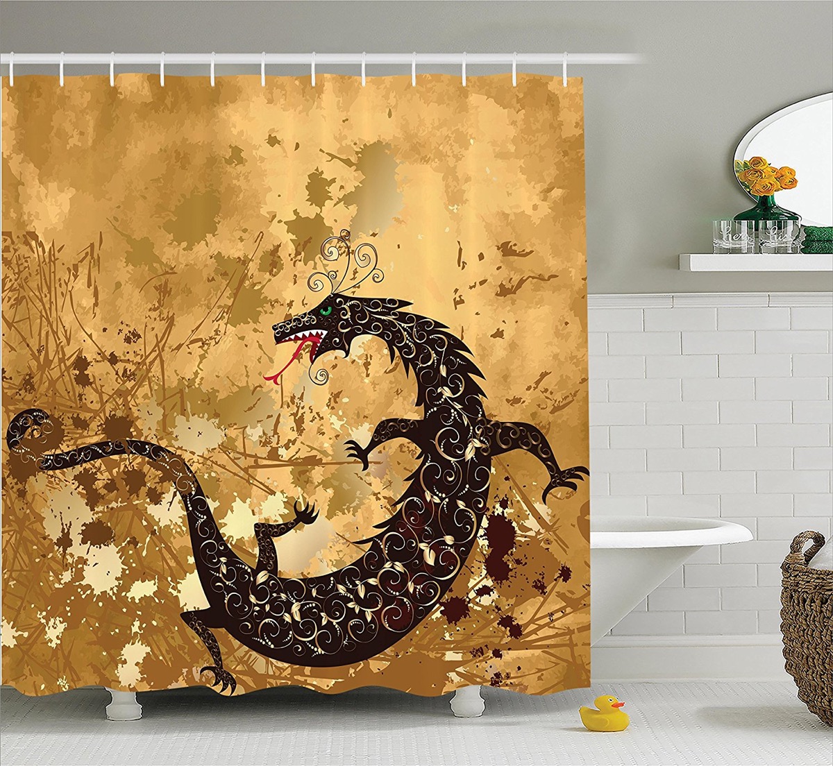 bathroom decor featuring dragons Interior Design Ideas