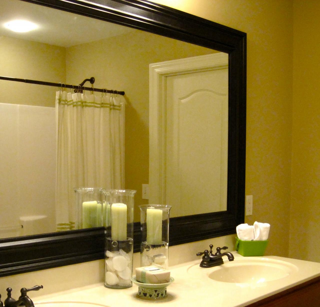 Bathroom Mirror Wooden Frame Paint Ideas 3400 House Decoration Ideas