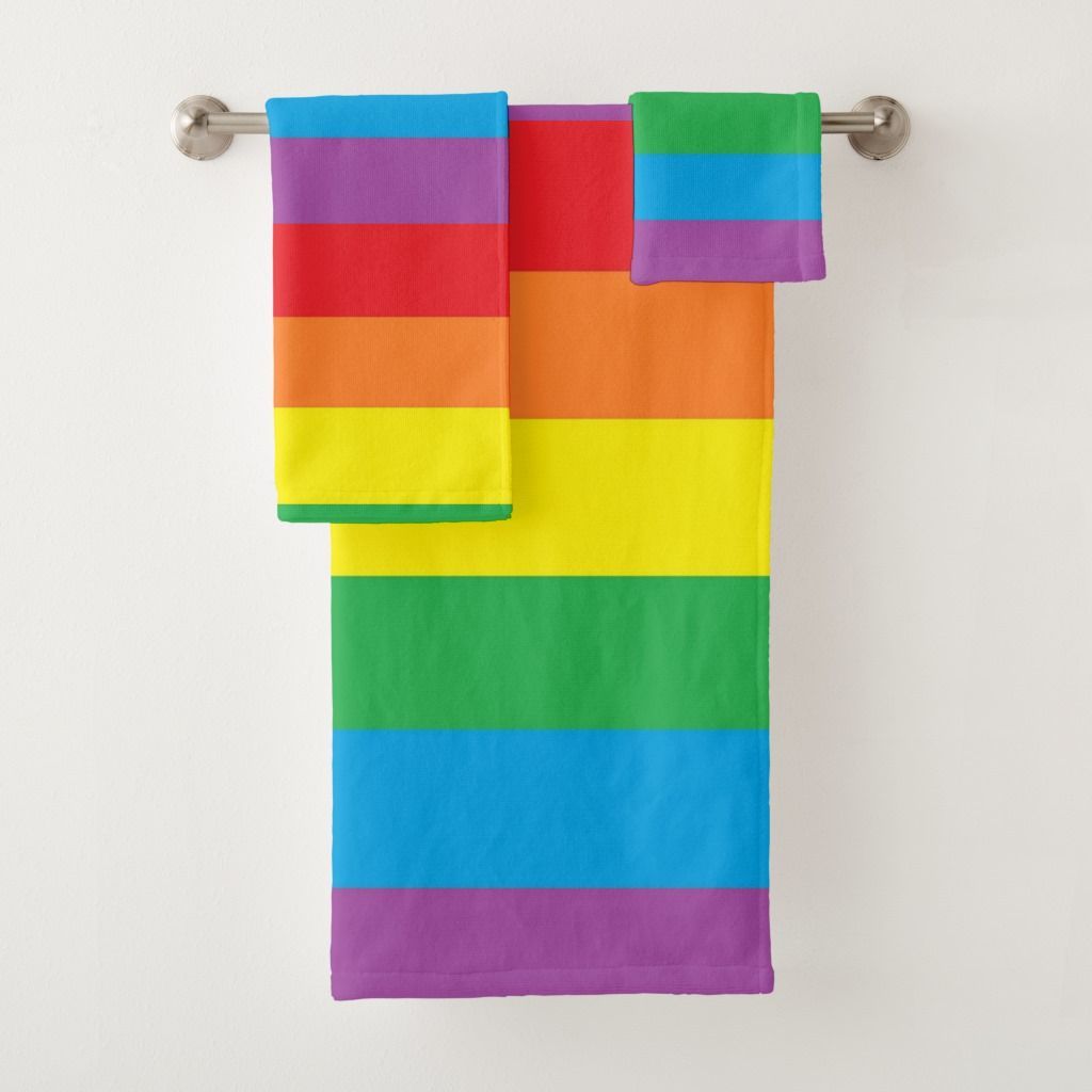 "Rainbow Pride" Towel Set Rainbow bathroom decor, Rainbow bathroom