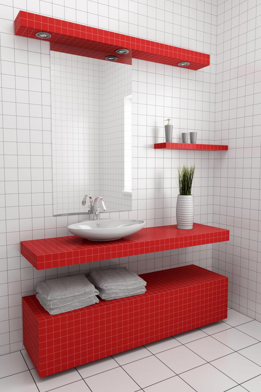 modernbathroomwithbath Bathroom red, Modern bathroom, Bathroom decor