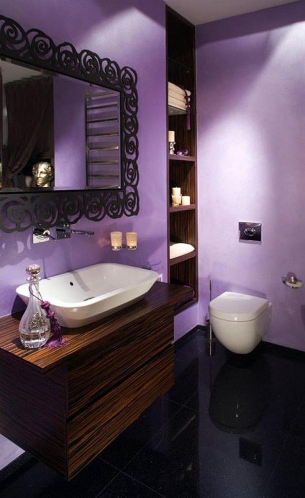 Lavender Paint Purple bathroom furniture, Apartment bathroom design