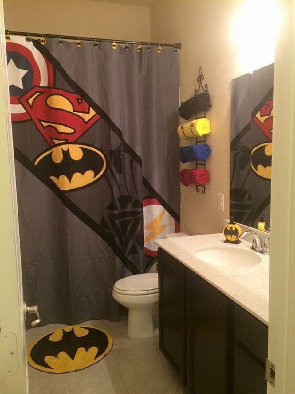 Batman Bathroom Ideas that Never Get Old Boys bathroom decor, Little