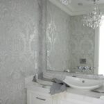 Silver color wall bathroom Banyo düzeni, Banyo