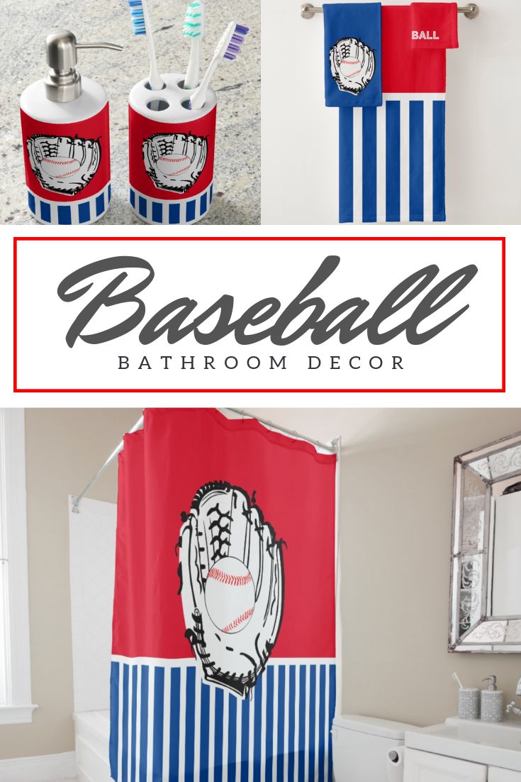 Baseball Bathroom Decor Baseball bathroom decor, Baseball bathroom