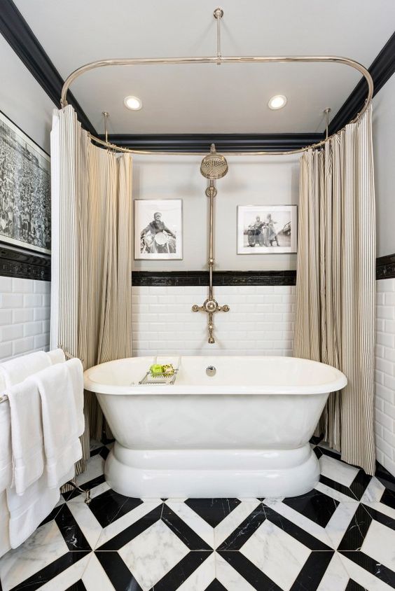 21 Bathroom Ideas Why a Classic Black and White Scheme is Always a