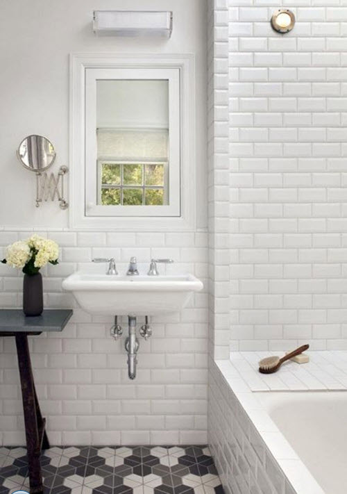 30 black and white bathroom tiles in a small bathroom ideas and pictures