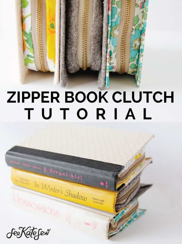 buy + diy zipper book clutch tutorial! see kate sew